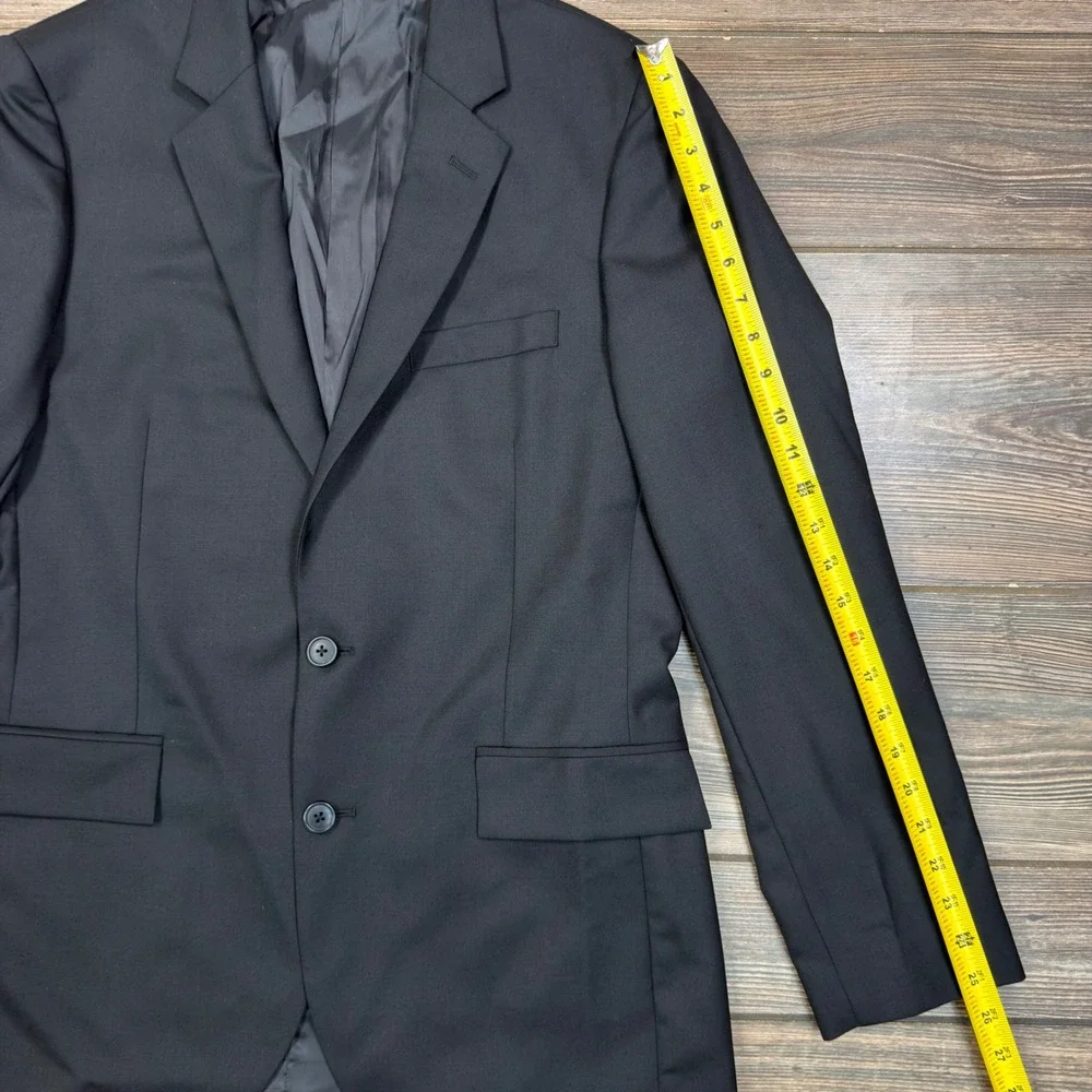 J.Crew Men 40R Thompson Slim Fit Suit Jacket Black Worsted Wool Blazer CF871 NEW